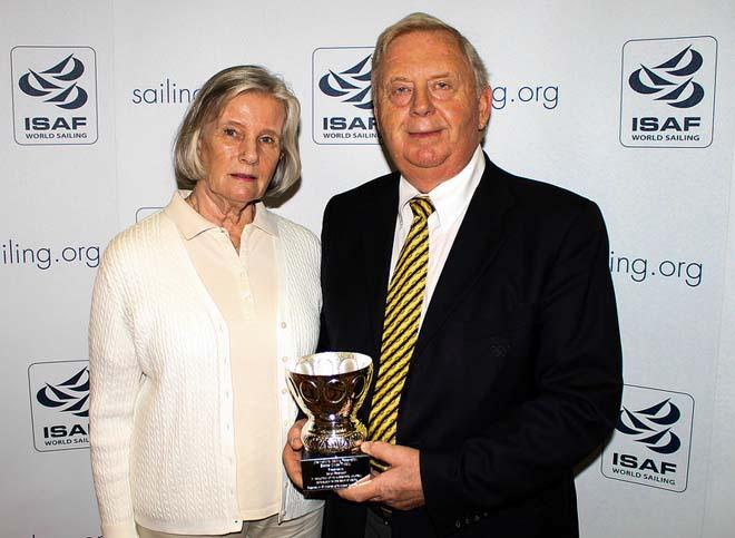 2013 ISAF Beppe Croce Trophy recipient Goran Petersson with his wife Gudrun © ISAF 